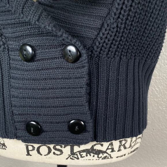 Cato Sz L Chunky Knit Sweater Vest Black Sleeveless Cardigan Double Breasted - Picture 4 of 12